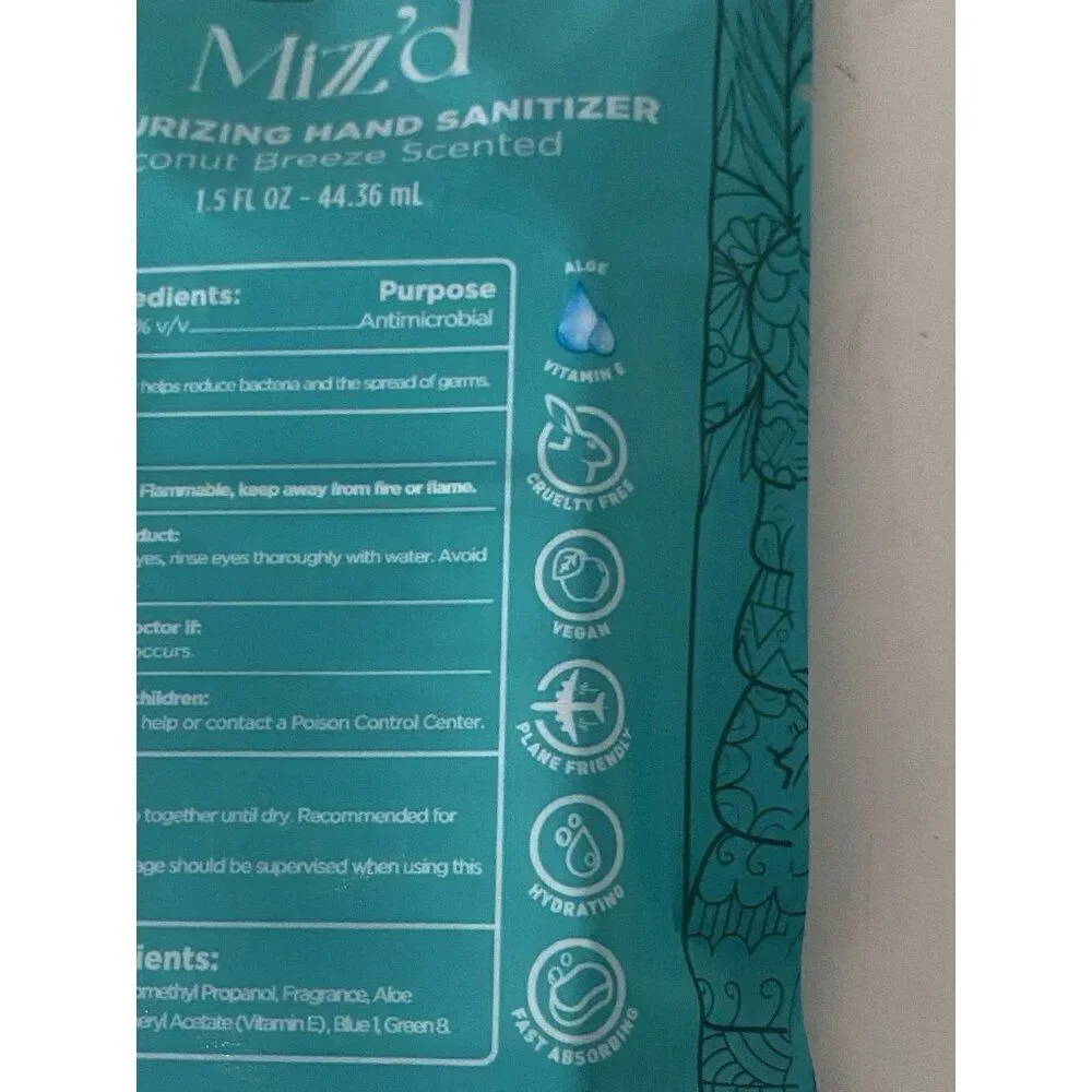 Mizzz’d Scented Hand Sanitizer Spray 1.5 Fl Oz Coconut‎ Breeze Moisturizing NEW